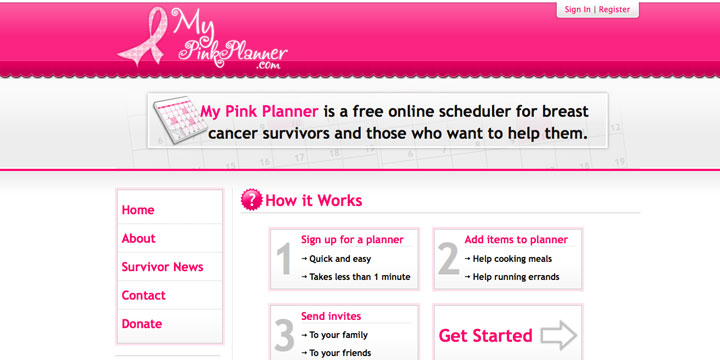 www.mypinkplanner.com screenshot